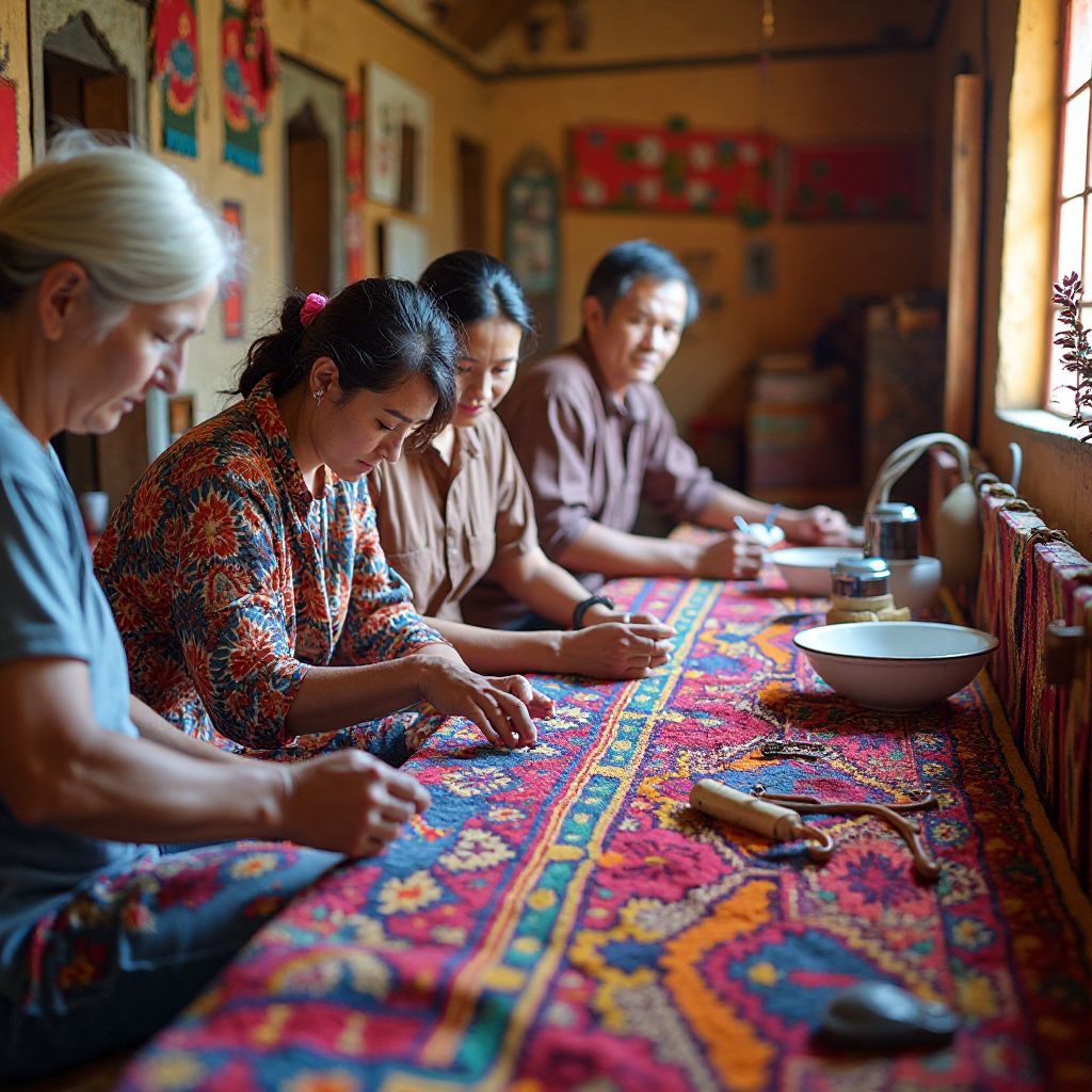 Traditional textile weaving workshop